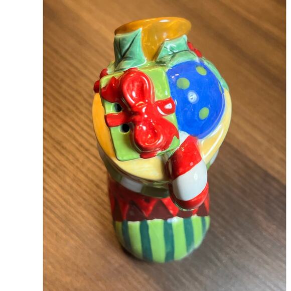 Fitz and Floyd Christmas Santa & Stocking Salt Pepper Shakers w/ Box - Picture 11 of 13